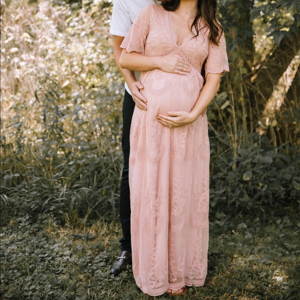 Pinkblush light pink maternity maxi dress